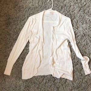 White open front cardigan
